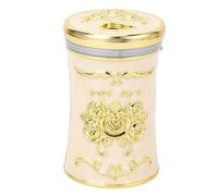 LetCart Vintage Toothpick Holder Portable Retro Toothpick Box Dispenser Storage Organizer for Home Hotel Restaurant Plastic (Gold White)