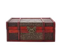 LetCart Vintage Wooden Storage Box Small Size Elegant Chinese Style Handcrafted Book Jewelry Organizer for Home Office Decor Wood Material 23 x 16 x 9 8cm (Loto con Cerradura)