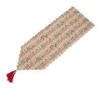 LetCart Weihnachtstischdecke Elegant Schönes Design Klassisches Muster Langlebige Tischdekoration für Weihnachten Familienessen Festliche Feiern aus Leinen (cáñamo en ingles)