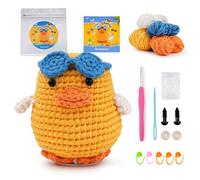 LetCartMaker Kit de ganchillo para principiantes, kit de ganchillo Charlie para principiantes, juego de iniciación de ganchillo con tutoriales en video paso a paso, regalo de cumpleaños para niños y