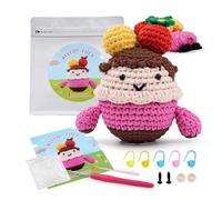 LetCartMaker Kit de ganchillo para principiantes, Lucy Kit de ganchillo para principiantes con videotutoriales paso a paso Set de inicio de ganchillo con videotutoriales paso a paso Regalo de