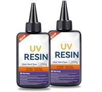 LetCartMaker Resina UV de 500 g, resina transparente dura, resistente a los rayos ultravioleta, de curado rápido, para hacer joyas y manualidades