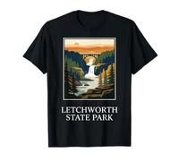 Letchworth State Park Nueva York Vintage Cascada Arte de Viaje Camiseta