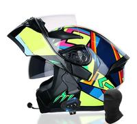 Letetexi Casco de Motocicleta con Bluetooth Integrado Certificado ECE/Dot Modular Bluetooth Integrado Casco de Moto intercomunicador FM MP3 Casco Anticolisión para Hombres y Mujeres 55~65cm
