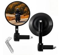 Letgoing Espejo de motocicleta con extremo de barra para manillar de motocicleta de 17 a 20 mm, aprobado por E24, espejo retrovisor lateral ajustable de 360°, espejo redondo para Quad Scooter