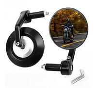 Letgoing Espejo de motocicleta con extremo de barra para manillar de motocicleta de 17 a 20 mm, aprobado por E24, espejo retrovisor lateral ajustable de 360°, espejo redondo para Quad Scooter