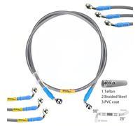 Letgoing Latiguillo freno hidráulico moto 400-2400 mm 28°-90° Latiguillo embrague freno plata Para ATVs, pit bikes off-road, motos de motocross, motos off-road, motos deportivas de calle (1000mm)