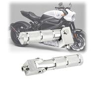 Letgoing - Reposapiés universales para motocicleta, 2 piezas, 90°, plegables, antideslizantes, soporte para pedal de pasajero, plata