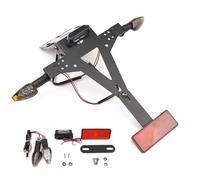 Letgoing Soporte universal para matrícula de motocicleta con luz LED y señal de giro, ángulo ajustable para CB650R CBR650R YZF R1 R3 R6 R25 MT07 Z800 para la mayoría de motocicletas de aluminio
