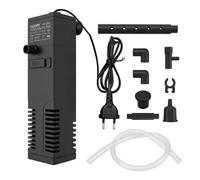 Lethra - 1 filtro interior para acuario de 20 a 40 L, bomba 3 en 1 con doble filtración, silenciador y fácil de instalar para agua dulce como agua salada, color negro