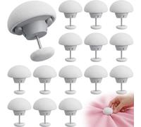 Lethra 16PCS Fijación para Edredón, Clips para Edredones y Fundas Nórdicas Antideslizantes con Diseño de Botón Tipo Seta y Caja de Almacenaje, Clip de Fijación para Colchas para Dormitorio y Uso Diari