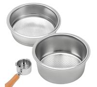 Lethra 2 Piezas 51mm Filtro de Café, Filtro Café 1 y 2 Tazas de Acero Inoxidable, Canasta de filtro Presurizado de Doble Capa, Filtros Cafetera Espresso Compatible con Cafeteras Cecotec Ufesa Breville