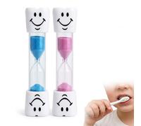 Lethra 2PCS Reloj de Arena Niños, Temporizador de 3 Minutos con Arena con Sonrisas para Cepillarse los Dientes y Gestión del Tiempo, Reloj de Arena Infantil para Cocina Escuela Juegos y Oficina, Rosa