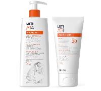 Leti AT4 Piel Atópica Leche Corporal 500 ml + Crema Facial SPF20 50 ml