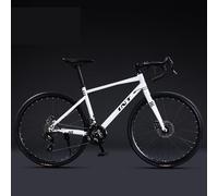 LETIANZG Bicicleta de Carretera for desplazamientos Diarios Ruedas 700C, Cambio de 27 velocidades, Frenos de Disco Dobles, Bicicleta de Carreras con Cuadro de Acero de Alto Carbono liviano for Hom
