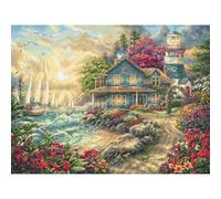Letistitch Juego de punto de cruz, diseño de amanecer en el mar, multicolor