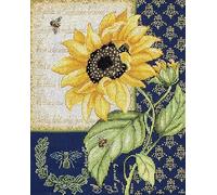 Letistitch Kamaca - Kit de punto de cruz (22 x 18 cm), diseño de melodía de girasoles