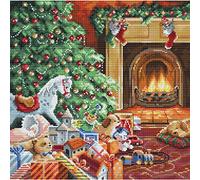 Letistitch Kamaca - Kit de punto de cruz (27 x 27 cm), diseño navideño