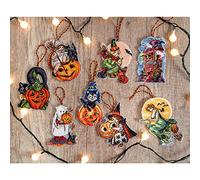 Letistitch Kamaca - Kit de punto de cruz (8 unidades, 11 x 9 cm), diseño de Halloween
