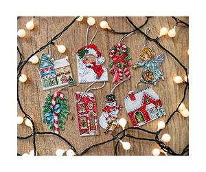 Letistitch Kamaca - Kit de punto de cruz (8 x 10 cm), diseño navideño