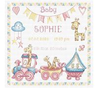 LetiStitch - Kit de punto de cruz contado - LETI 935 - Registro de nacimiento de bebé niña