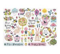 Letistitch kit de punto de cruz contado "Spring Sampler", 38x27cm, DIY