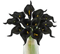 Letjolt Artificial Calla Lily Black Flowers for Wedding Bouquet Klein Blue Flower 12Pcs Home Decoration Faux Calla Lilies Flower, Black