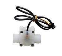 LeTkingok Sensor de Flujo de Agua PVDF, Caudalímetro de Efecto Hall, Rosca G1/2, 1-30 L/min, Resistente a Ácidos y Álcalis