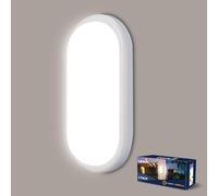 Letlit Plafon LED Ovalada, 18W 1800LM Aplique Pared Interior, 4000K Lampara Techo Baño, IP65 Lampara Exterior Pared, Luz Techo Blanco para Escaleras Pasillo Aseo Garage Cocina Sotano Balcon, 1 Pack