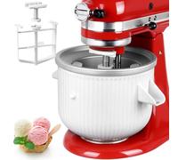 LETOMS Accesorio para máquina de helado Kitchenaid, cuenco de helado congelado de 2 cuartos para batidora de pie de 4.5/5/6/7 cuartos de galón, máquina de helado de sorbete para hielo casero, postre