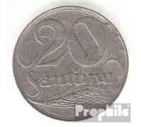 Letonia km-No.. : 5 1922 Muy ya Nickel Muy ya 1922 20 Santimi Escudo de Armas (Monedas para los coleccionistas)
