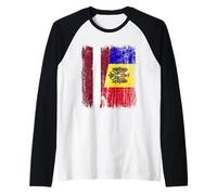 Letonia Moldavia Media Bandera Letonia Moldova Heritage Camiseta Manga Raglan