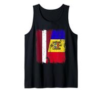 Letonia Moldavia Media Bandera Letonia Moldova Heritage Camiseta sin Mangas