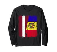Letonia Moldavia Media Bandera Letonia Moldova Heritage Manga Larga