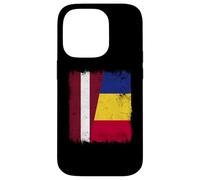 Letonia Rumania Media Bandera Letona Rumania Herencia Carcasa para iPhone 14 Pro