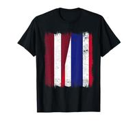 Letonia Tailandia Media Bandera Letón Tailandés Raíces Camiseta
