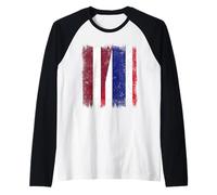 Letonia Tailandia Media Bandera Letón Tailandés Raíces Camiseta Manga Raglan