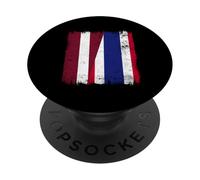 Letonia Tailandia Media Bandera Letón Tailandés Raíces PopSockets PopGrip Adhesivo