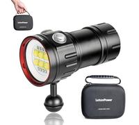 LetonPower B24 Linterna de buceo, 9000Lumens Super Bright Underwater 80m Video Light, Scuba Dive Light, High Frequency use for Outdoor Under Water Sports