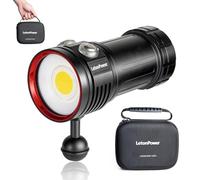 LetonPower L12 Linterna Sumergible 100m, 8000Lumens, Carga de Tipo C, para Buceo Deportivo, Submarinismo, Fotografía y Video