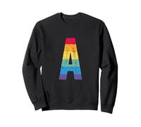 Letra A Alfabeto mayúscula Monograma Inicial Arco Iris Sudadera