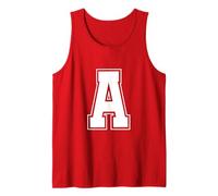 Letra A Big Bold Capital Varsity Alfabeto Monograma Camiseta sin Mangas