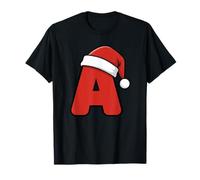 Letra A Retro Santa Claus Festive Holiday Ugly Christmas Camiseta