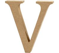 Letra, altura: 8 cm, grosor 1,5 cm, MDF, V, 1 unidad