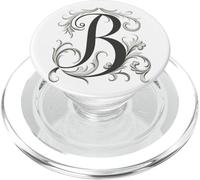 Letra B Blanca Personalizada Bonita Escritura PopSockets PopGrip para MagSafe