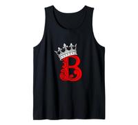 Letra B de Color Rojo Inicial + gráfico Rojo Corona Camiseta sin Mangas