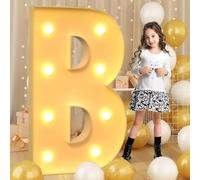 Letra B gigante con luz LED de 120cm-4ft, letrero de marquesina con mosaico iluminado, lámparas de letras LED para el día de San Valentín, cumpleaños, Navidad, Año Nuevo