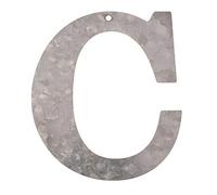 Letra C de metal galvanizado, altura 12 cm, alfabeto - iniciales