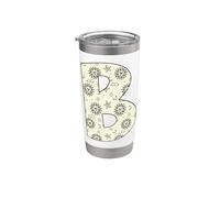 Letra celestial B sol luna alfabeto vintage Vaso térmico de acero inoxidable de doble pared