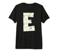 Letra Celestial E Sol Luna Alfabeto Vintage Camiseta Premium